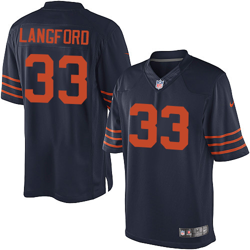 Youth Limited Jeremy Langford Nike Jersey Navy Blue Alternate - #33 1940s Throwback NFL Chicago Bears